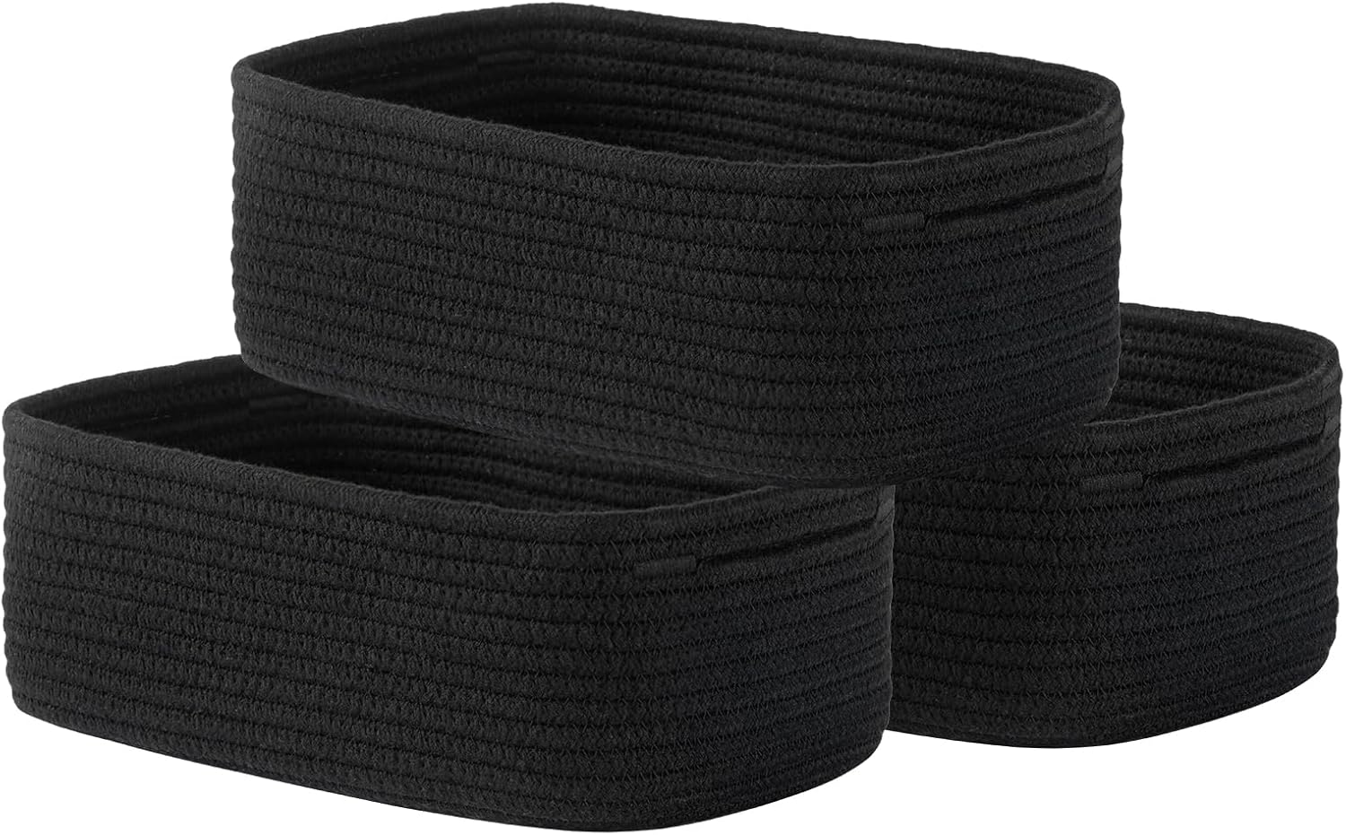 Small Woven Basket, 12 x 8 x 4.5 Inches, Storage Basket for Organizing, Cute Small Rope Shelf