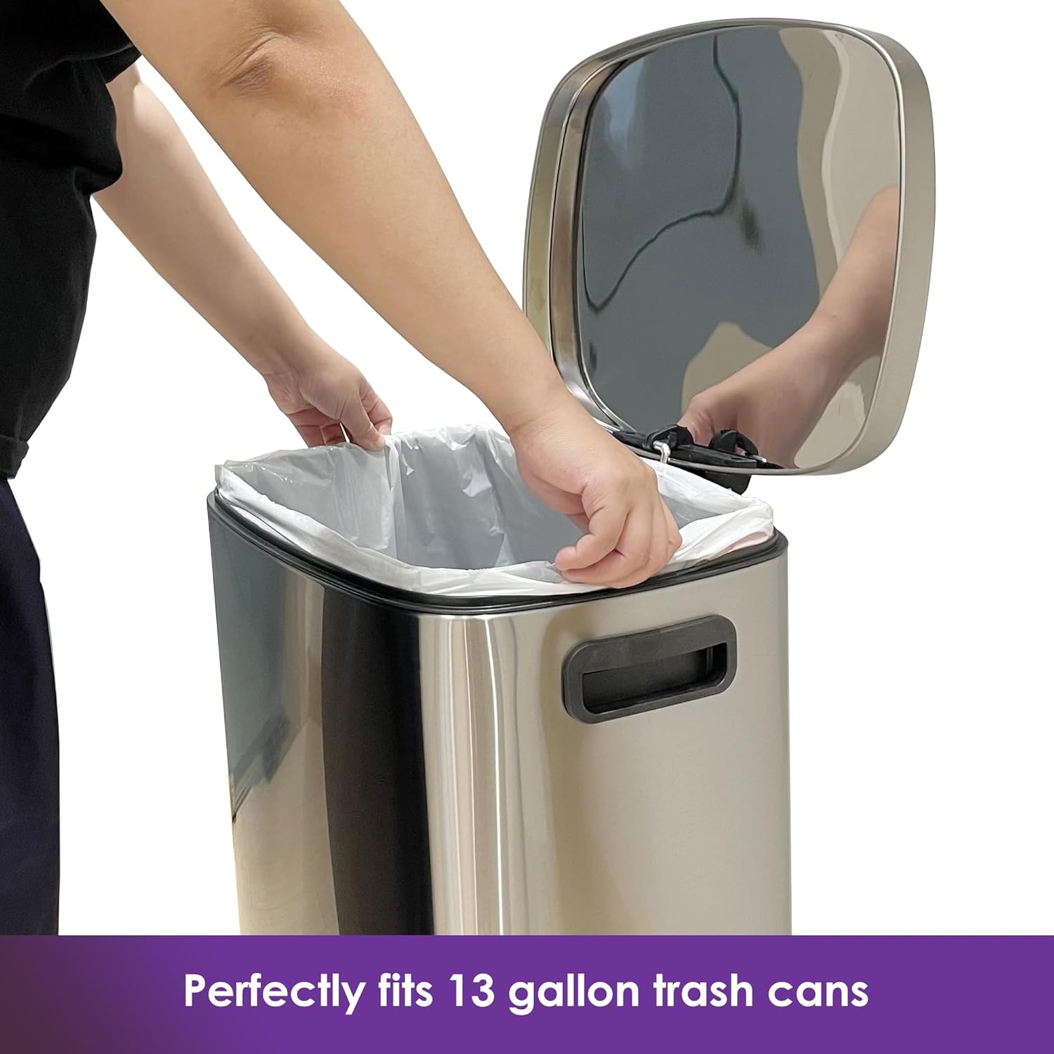 13 Gallon Tall Kichen Trash Bags, Lavender Scented 200 Count Drawstring Garbage Bags