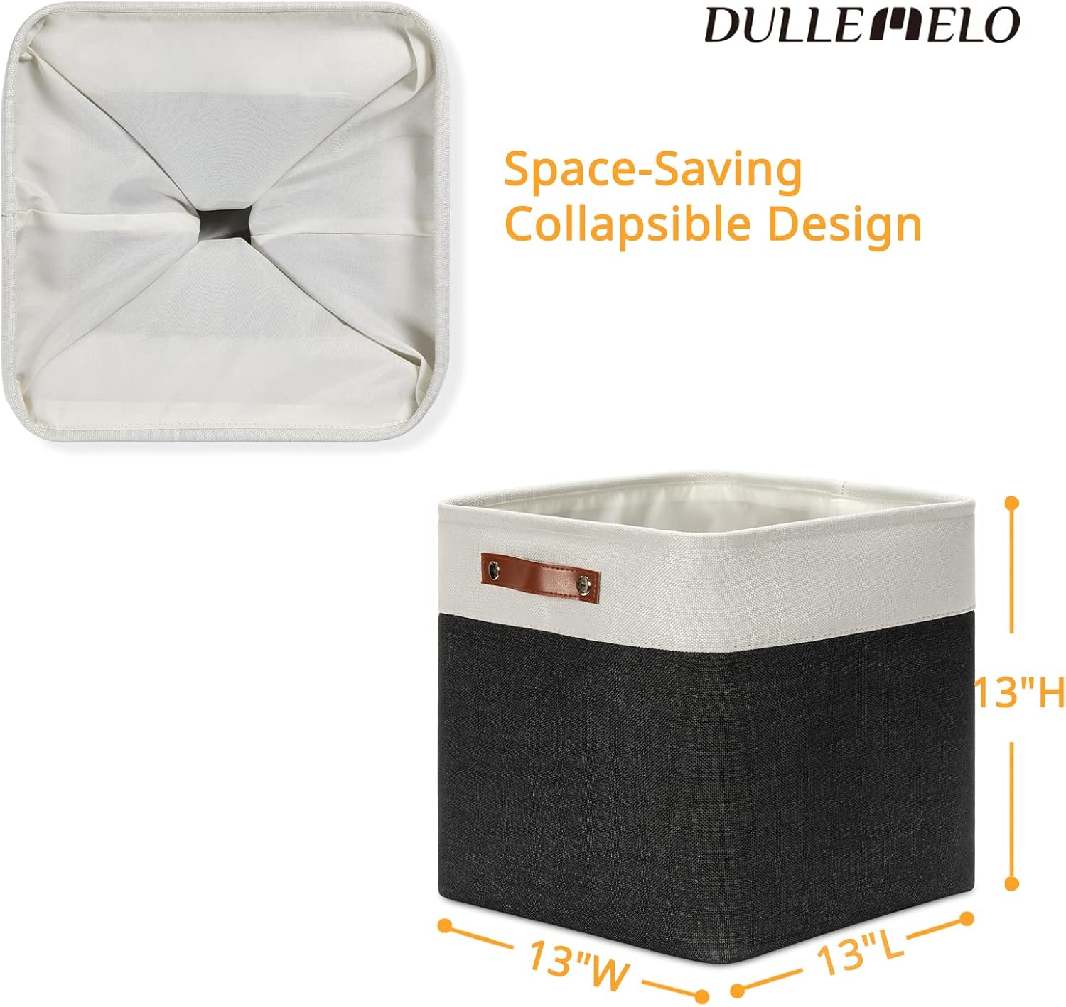 DULLEMELO Storage Baskets, 13 Inch Cube Storage Bins for Shelves Closet Nursery Toy Storage