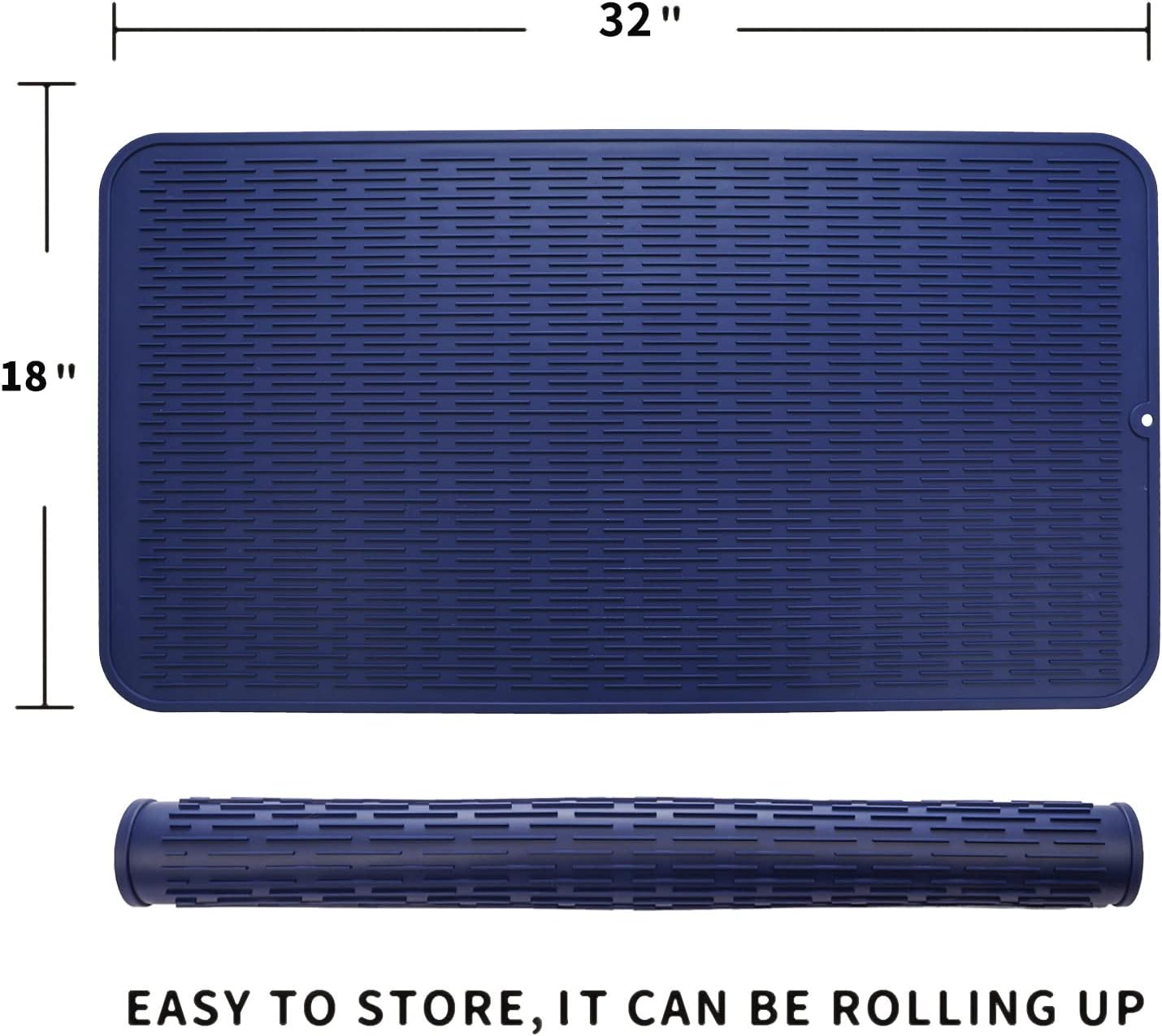 Silicone Dish Drying Mat for Multiple Usage,Easy clean,Eco-friendly,Heat-resistant Silicone Mat for