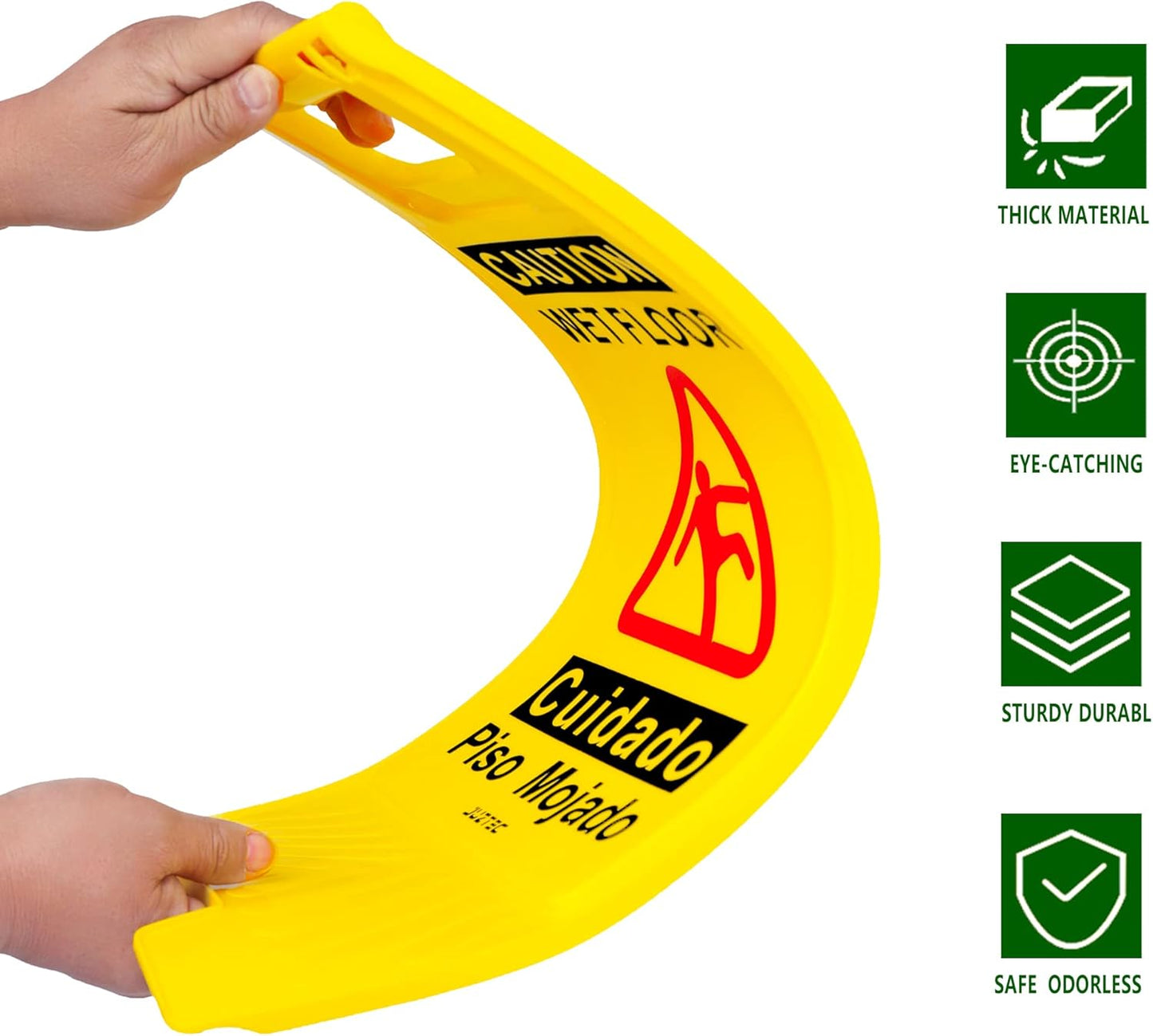 Wet Floor Sign 3 Pack - Caution Wet Floor Signs Commercial for Safety Precautions | Visible Yellow