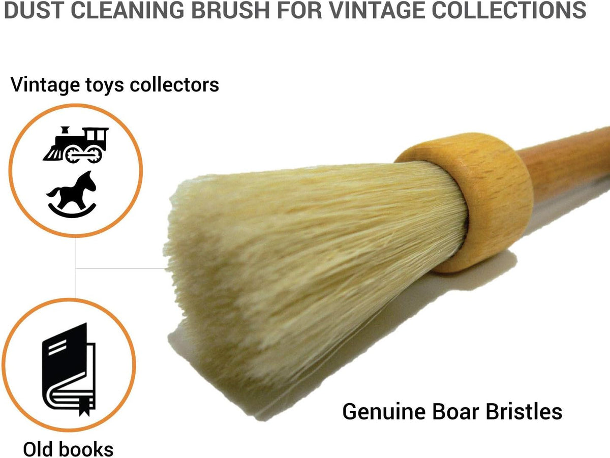 Valentino Garemi Cleaning Brush for Dusting Vintage Collection Picture Frames Genuine Bristles Made