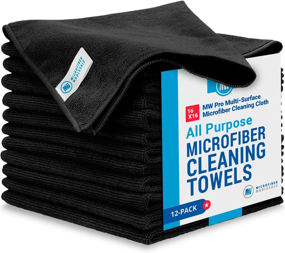 Microfiber Wholesale MW Pro Multi-Surface Microfiber Towel – 12 Pack | Premium Cleaning Cloth |