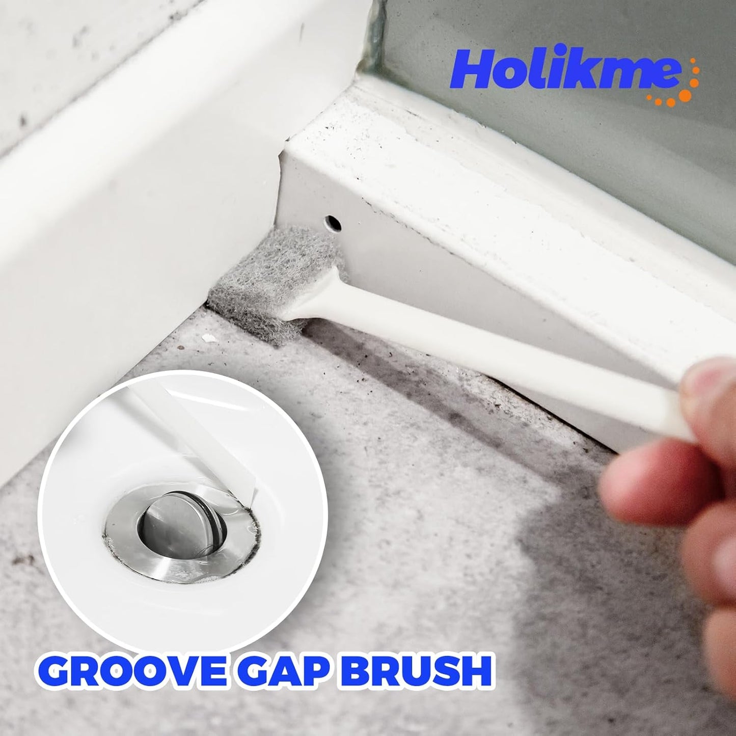 Holikme Cleaning Brush Set, Scouring Pad for Cleaning, Groove Gap Brushes for Pot, Pan, Kitchen