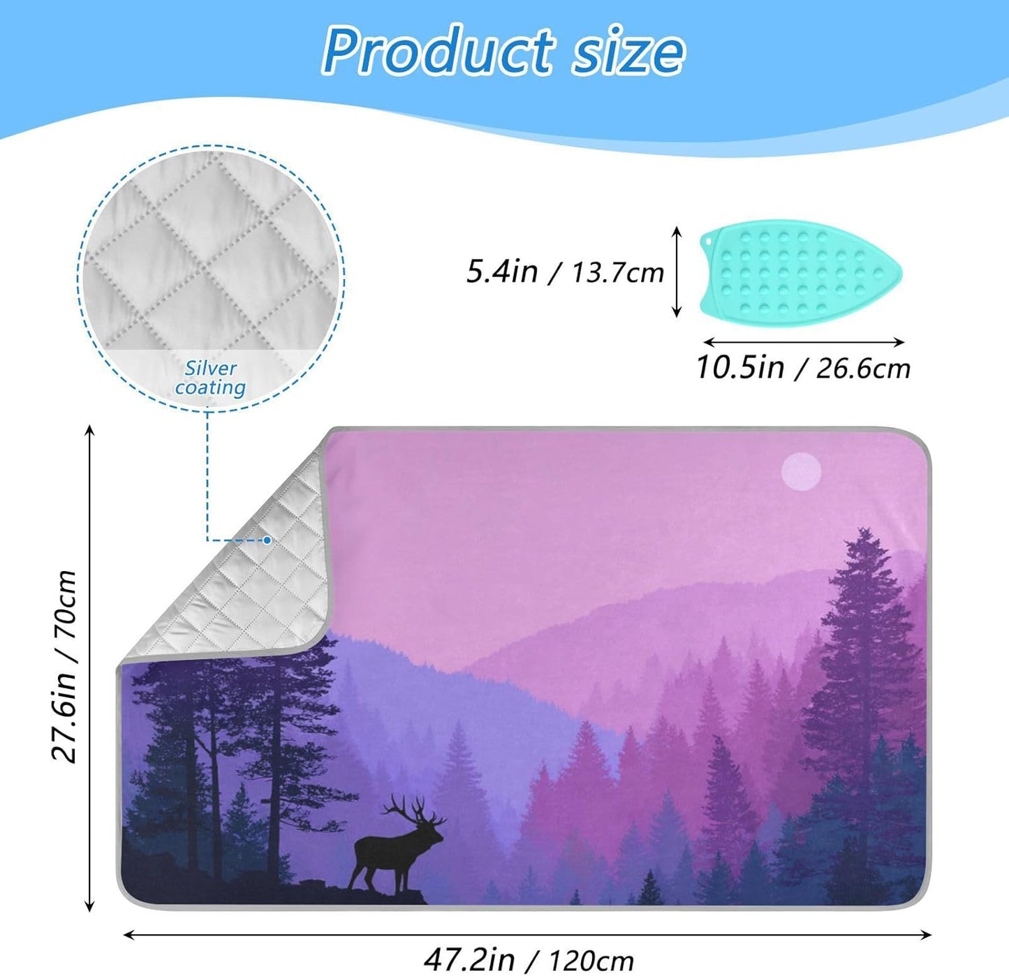 Ironing Mat Portable Ironing Pad Ironing Blanket for Table Top Heat Resistance Double-Side Using
