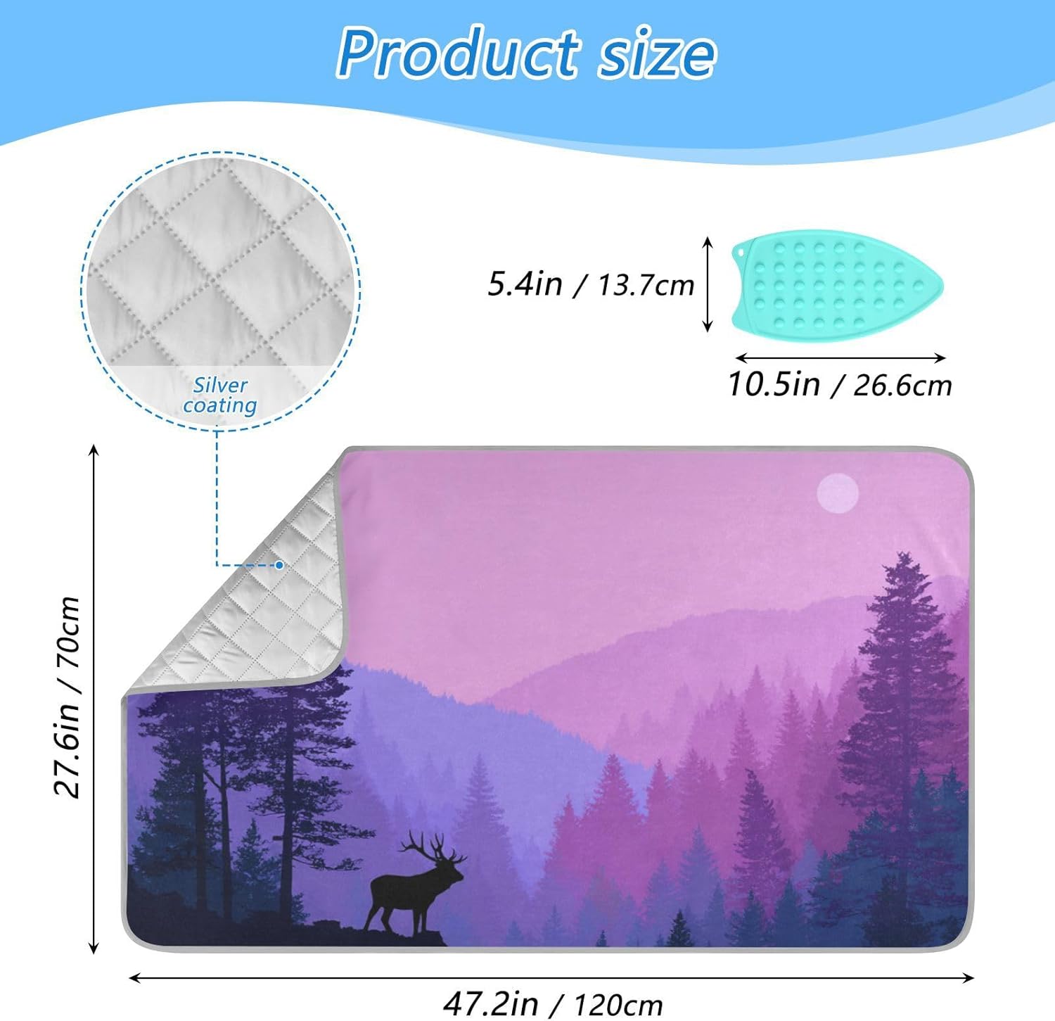 Ironing Mat Portable Ironing Pad Ironing Blanket for Table Top Heat Resistance Double-Side Using
