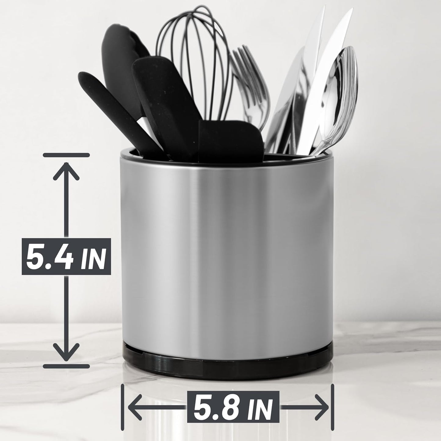 Silverware Caddy Cutlery Organizer for Countertop 360° Rotating Silverware Holder for Fork Knife