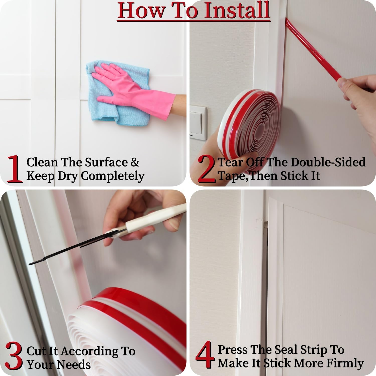 T Shape Door Seal Strip for Door & Windows Gaps，Draft Stopper Bottom Sweep Weather Stripping for