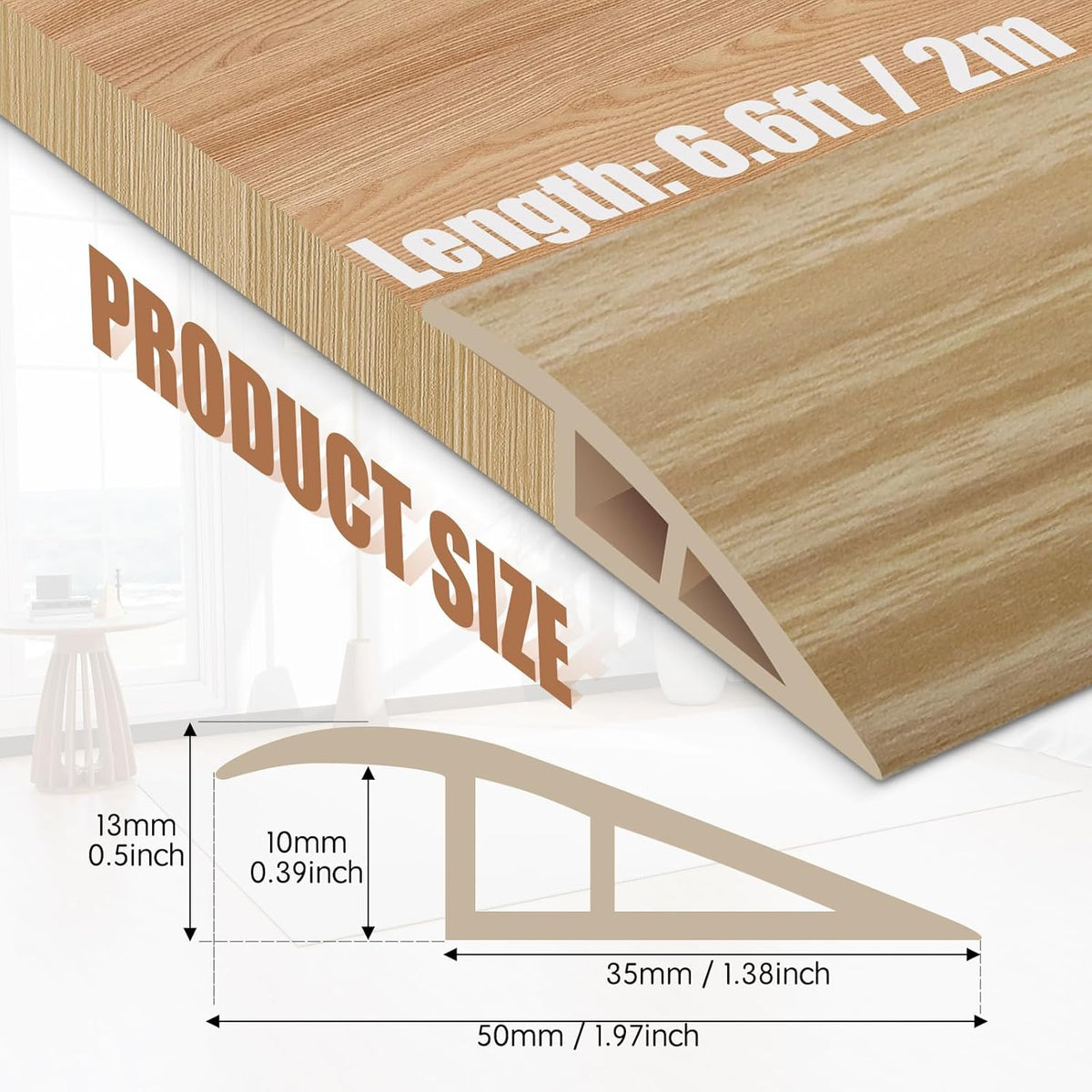 Floor Transition Strip Door Threshold 79" Floor Transition Reducer Trim on The Edges Threshold