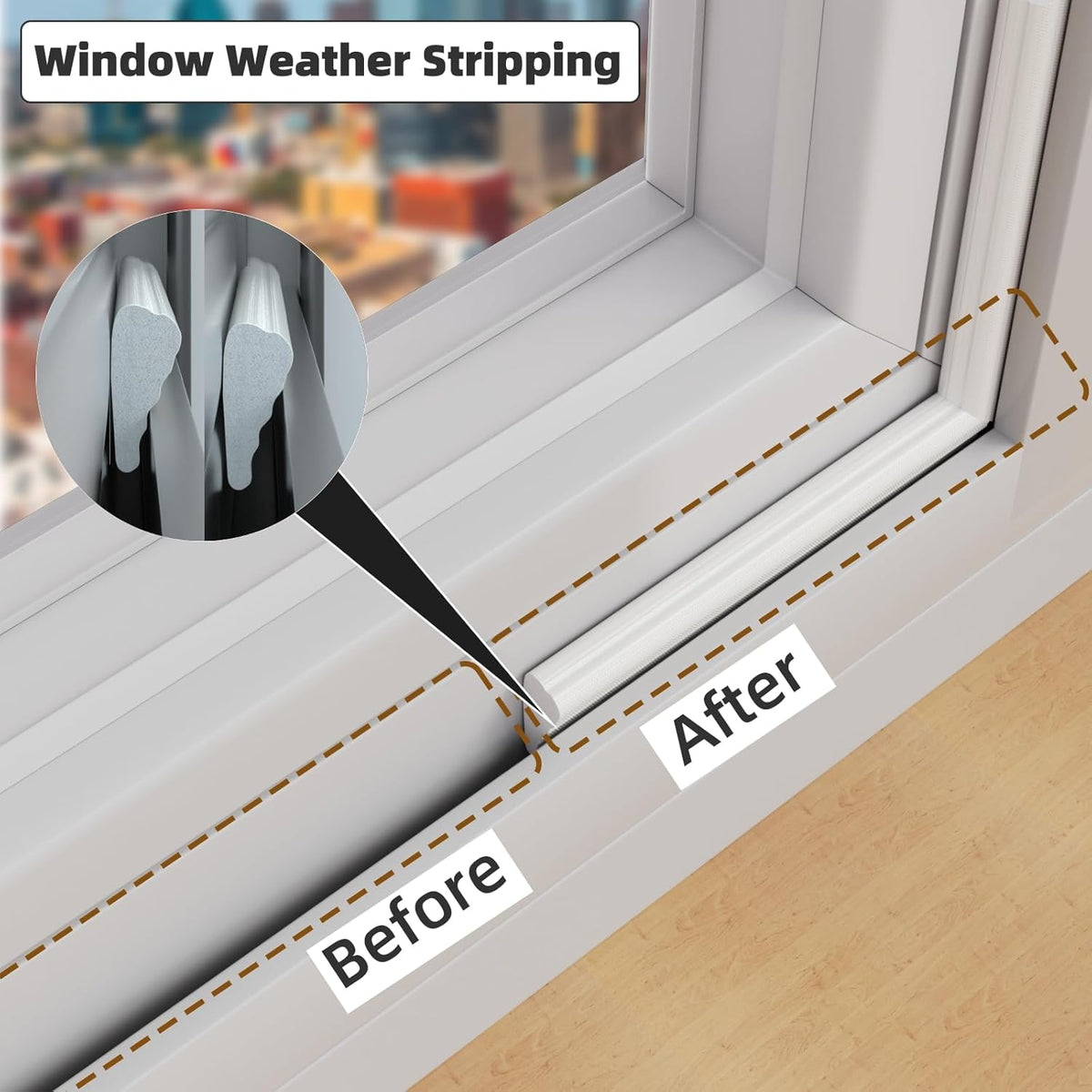 16.4 Ft Weather Stripping Seal Strip for Doors/Windows,Soundproofing Window Insulation Draft