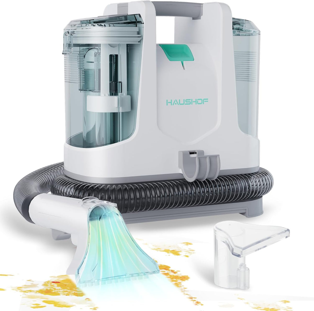 HAUSHOF Portable Carpet Spot and Upholstery Cleaner, Lightweight Handheld Deep Cleaner Machine for