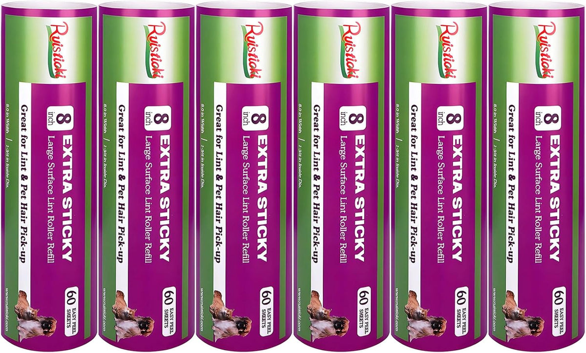 8 inch Large Surface Roller Refill Compatible with Scotch-Brite Pet Hair Pickup Extra Sticky Large