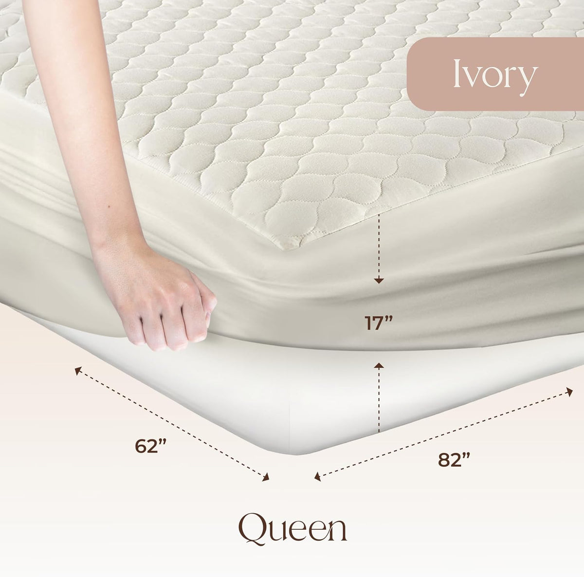 100% Cotton Organic Mattress Pad - Breathable & Cooling Mattress Protector Queen Size - Premium