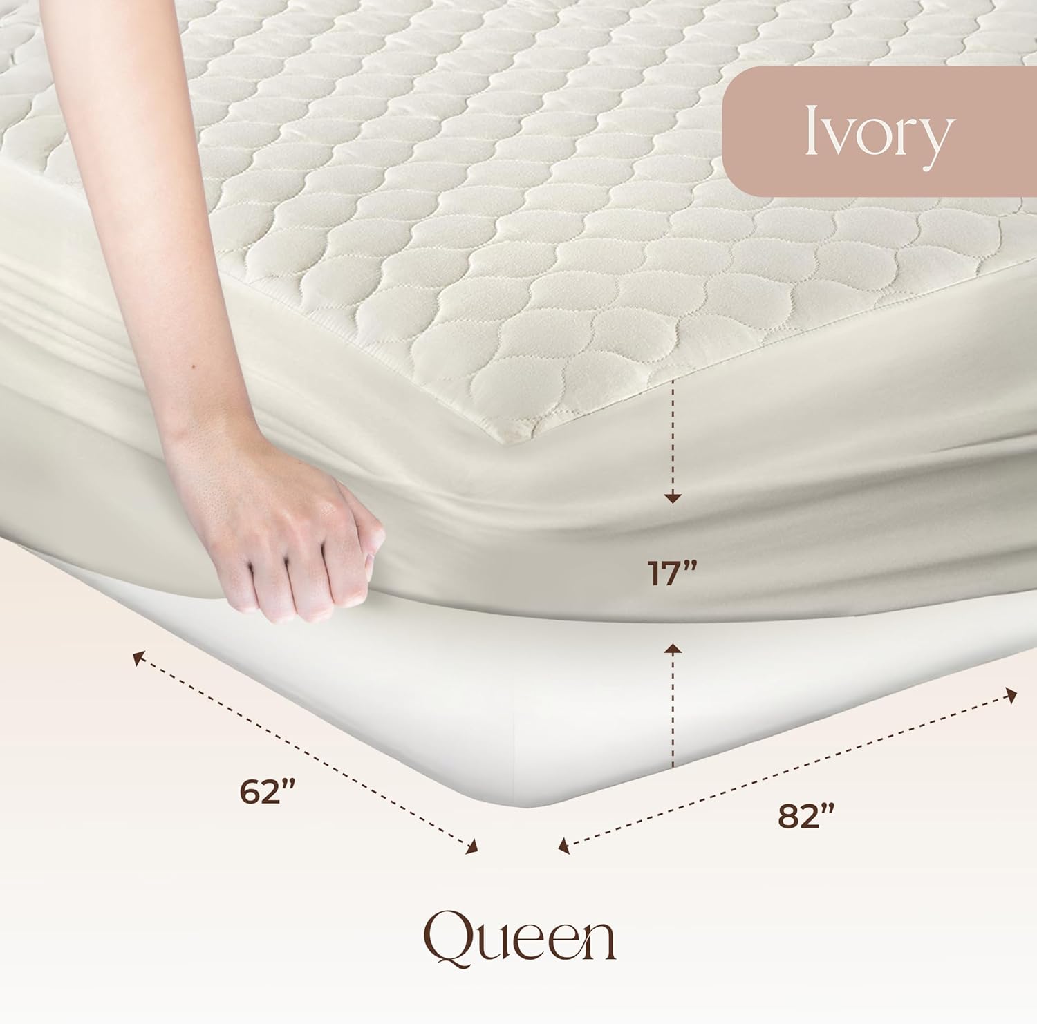 100% Cotton Organic Mattress Pad - Breathable & Cooling Mattress Protector Queen Size - Premium