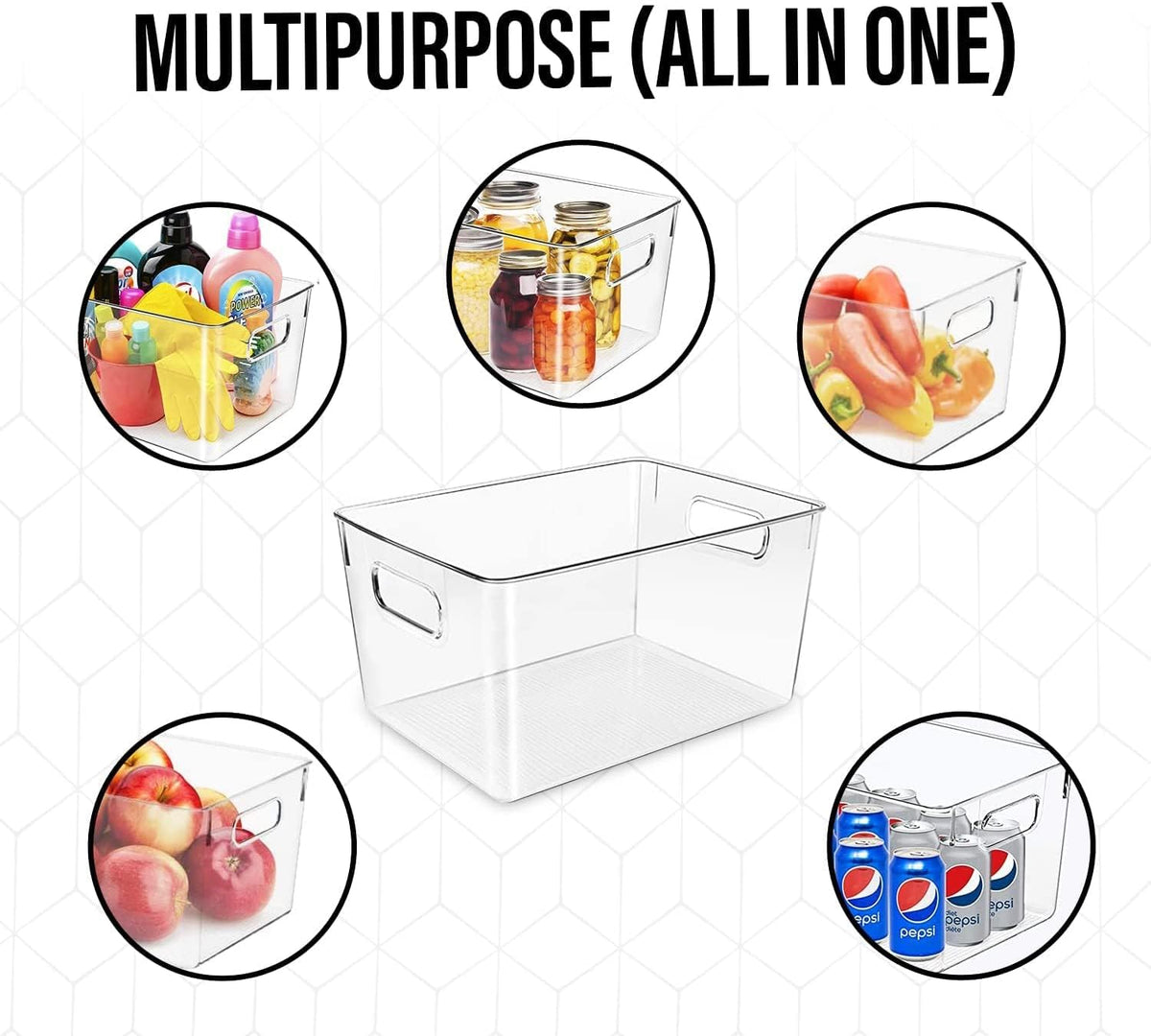 Clear Plastic Storage Bins, Pantry Organizers and Storage or Kitchen Organization and Storage