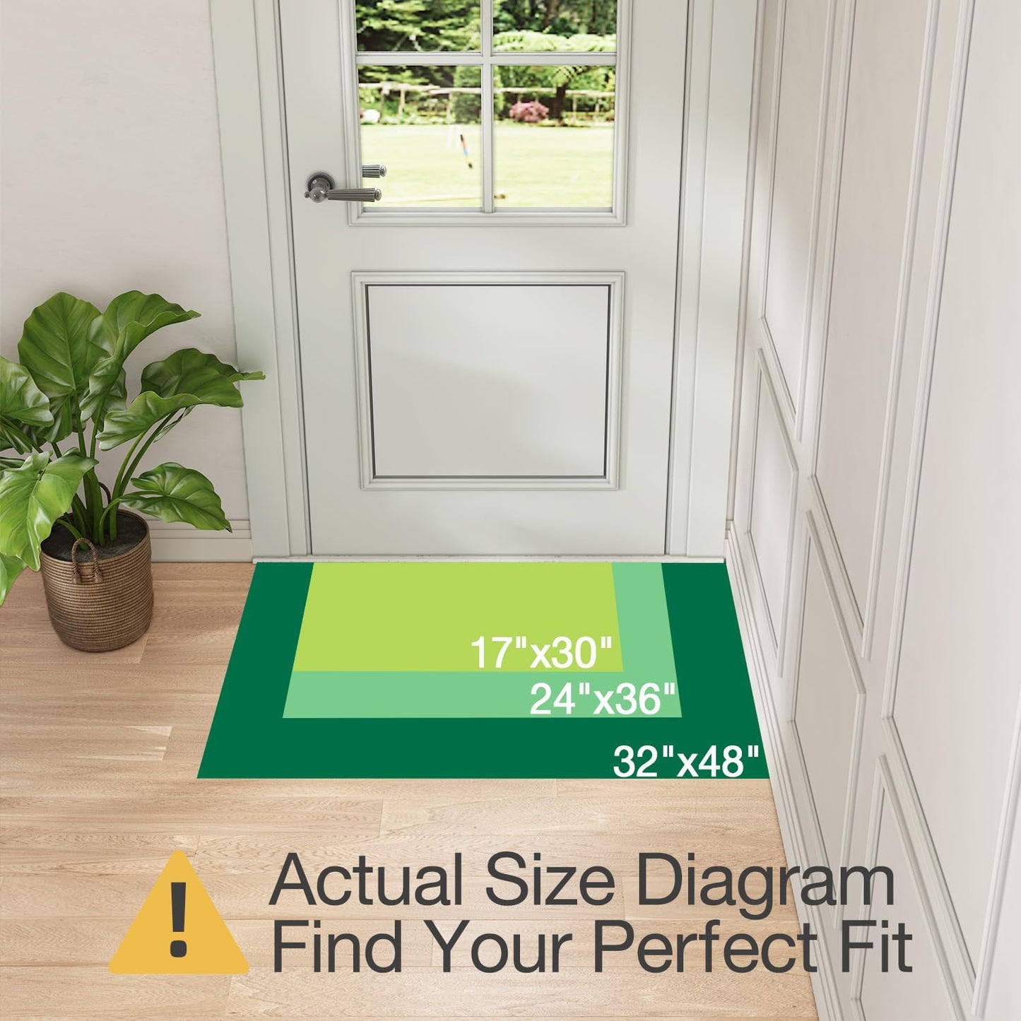 LUMI Indoor Door Mat 17"x30", Ultra Thin Low Profile Non-Slip Doormat for Home Entrance, Absorbent