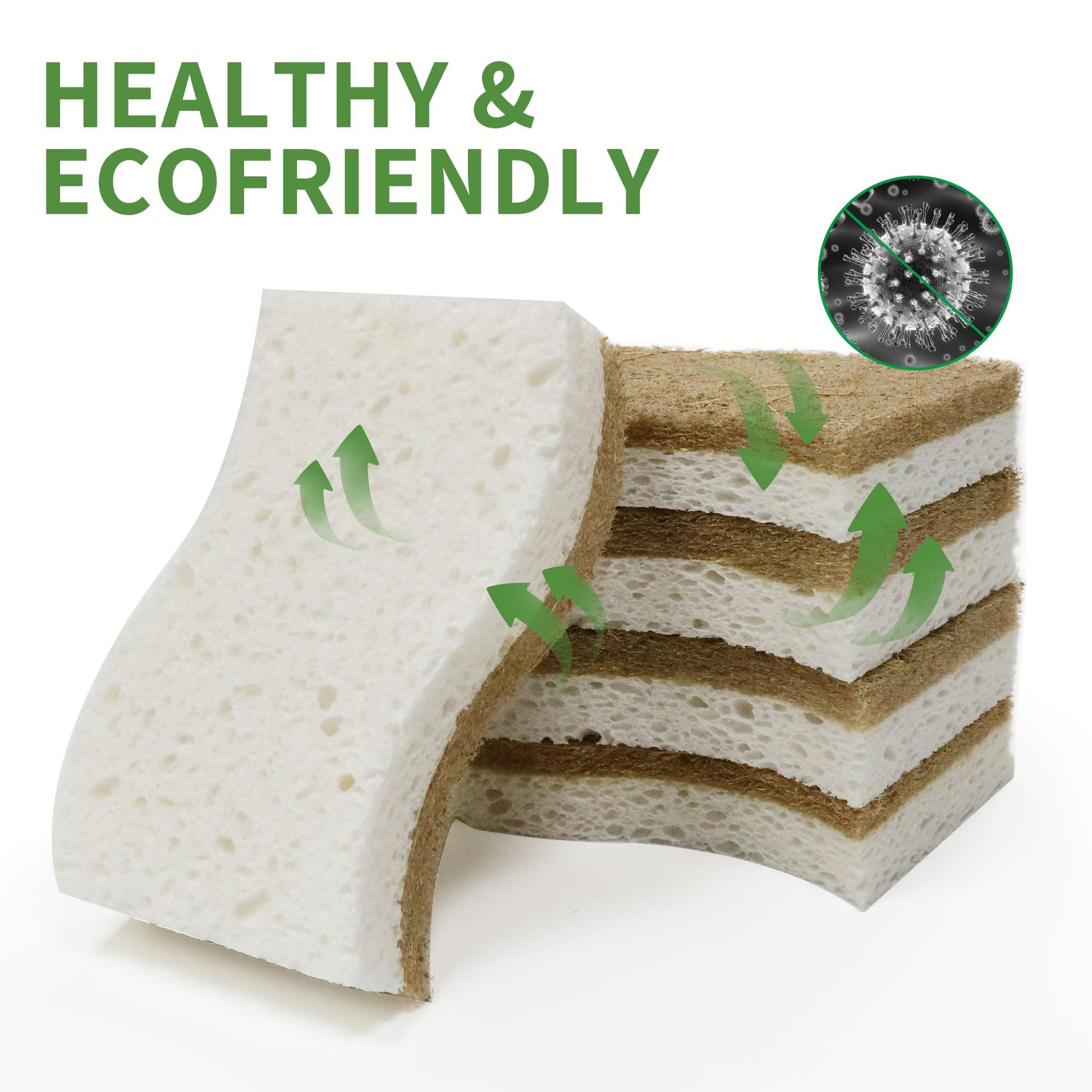 KICKLEEN 9 Pack Biodegradable Natural Kitchen Sponge Dish Sponges