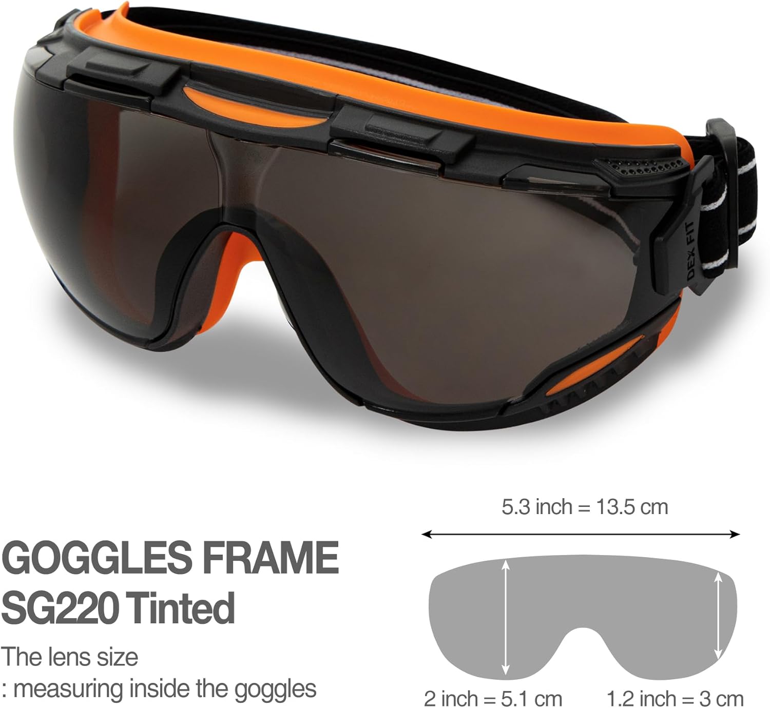 DEX FIT Protective Safety Goggles SG220; Anti Fog & Scratch, Z87 Eye Protection for Work