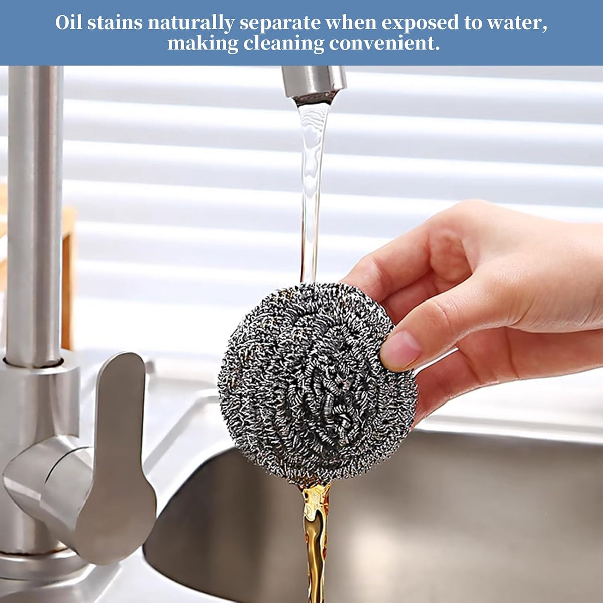 Stainless Steel Scrubber Scrubbing Scouring Pad Sponges Clean Pot Pan and Steel Wool for Kitchen