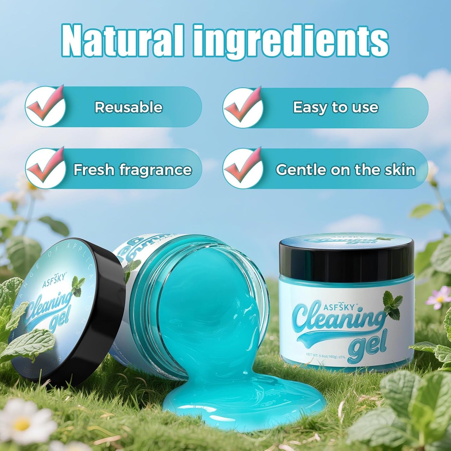 ASFSKY Car Cleaning Gel (Blue,Mint) Cleaning Putty Universal Dust Cleaning Car Interior Cleaner