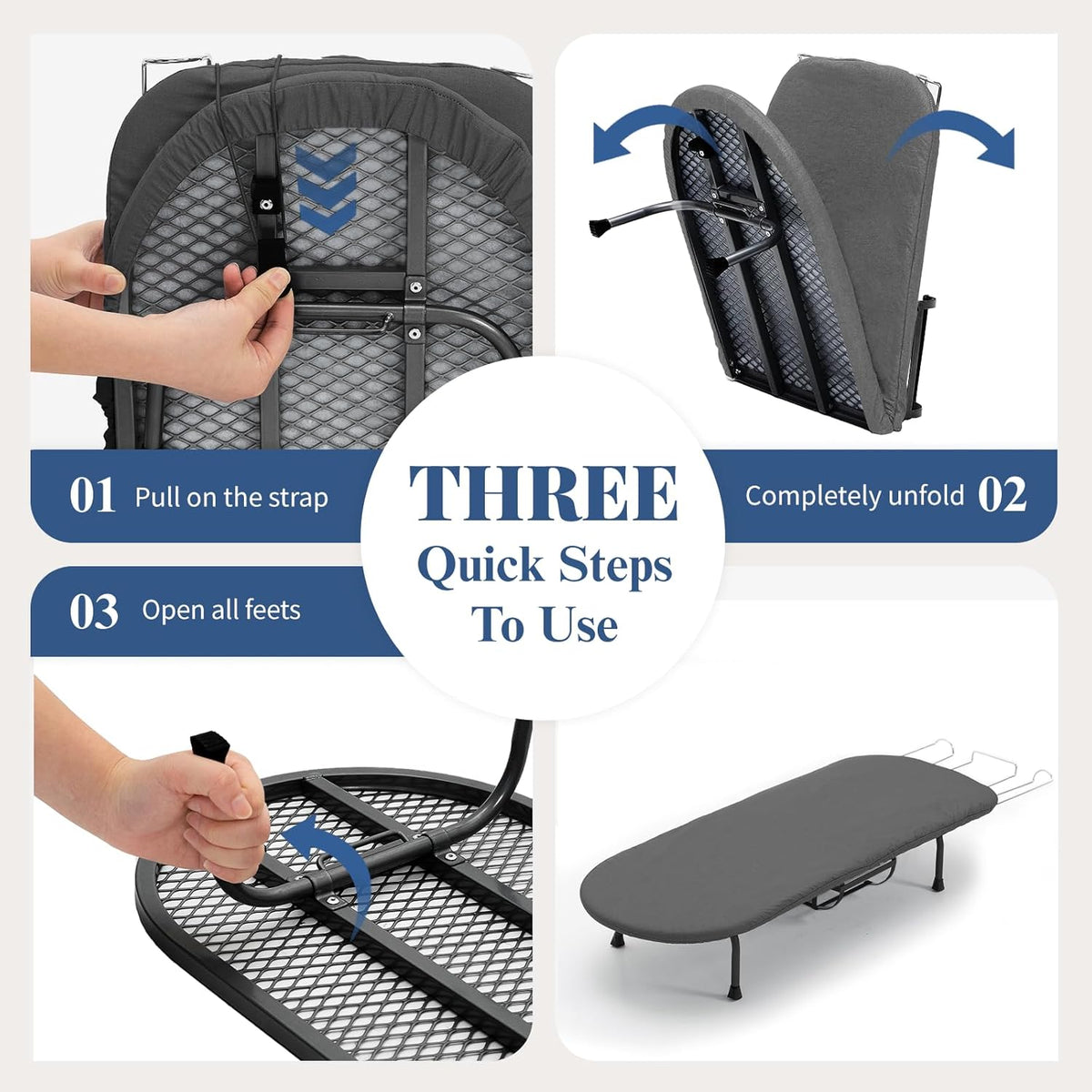 Tabletop Ironing Board with Iron Holder, RAINHOL Small Folding Ironing Board with Cover and Pad