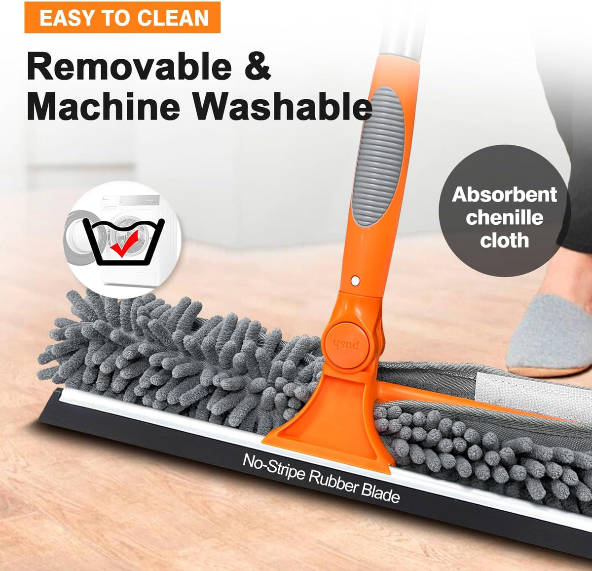 5-12ft Squeegee & 20Ft Reach Window Washer - 14" Extra-Large 2-in-1 Window Cleaner Tool with