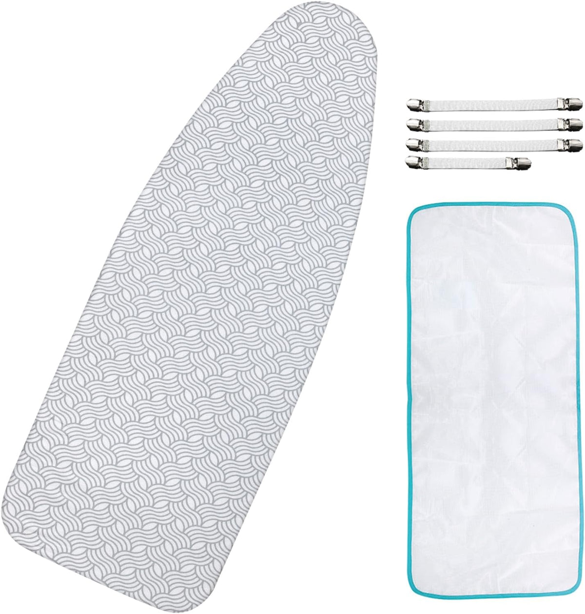 Extra-Wide Ironing Board Cover and Pad Replacement with Scorch and Stain Resistant Thick Padding