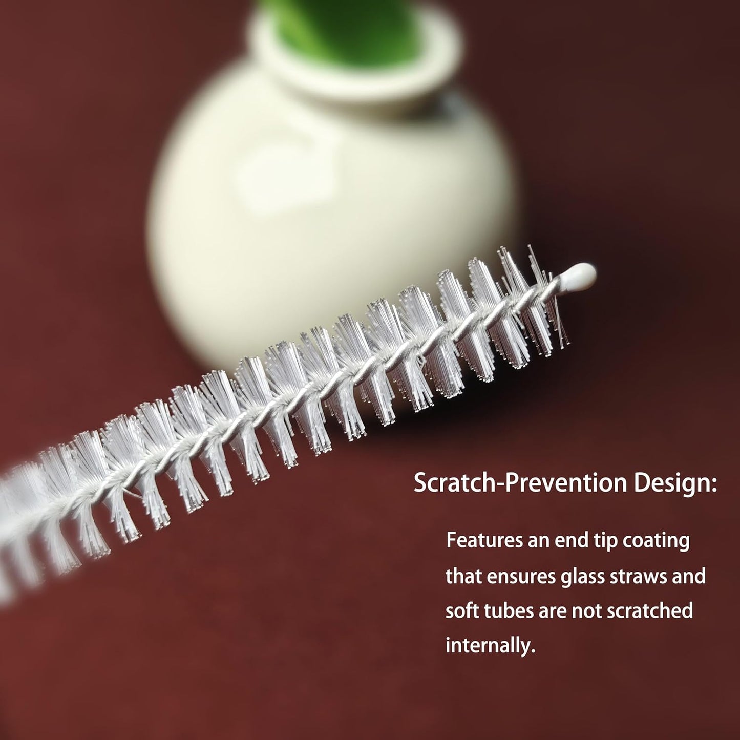 Straw Cleaner Brush Extend 10inch, Straw Brush Cleaner with Nylon Bristles, Reusable Straw Cleaner