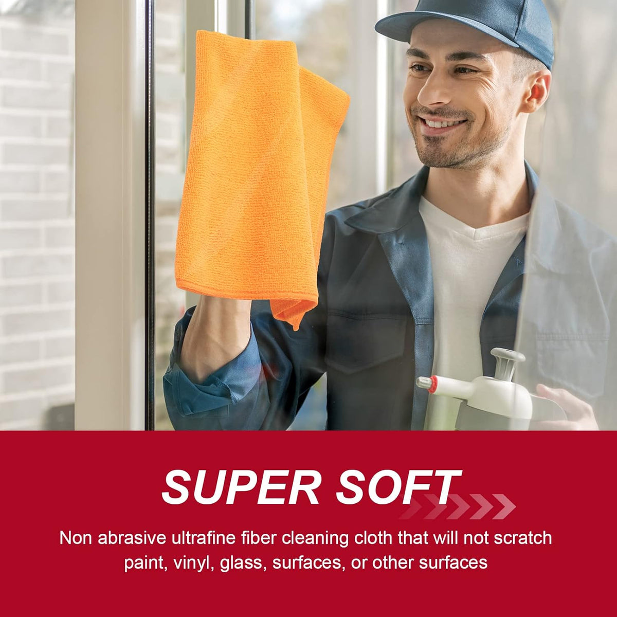 200 Pcs Microfiber Cleaning Cloth 16x16 Inch Microfiber Towels for Car Ultra Absorbent Cleaning