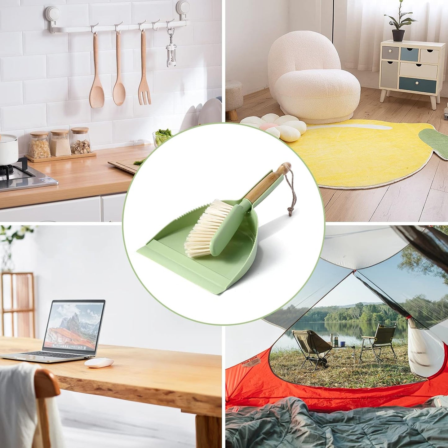 Dust Pan and Brush Set - Small Dustpan and Brush Set, Handheld Broom and Dustpan Set, Brush and