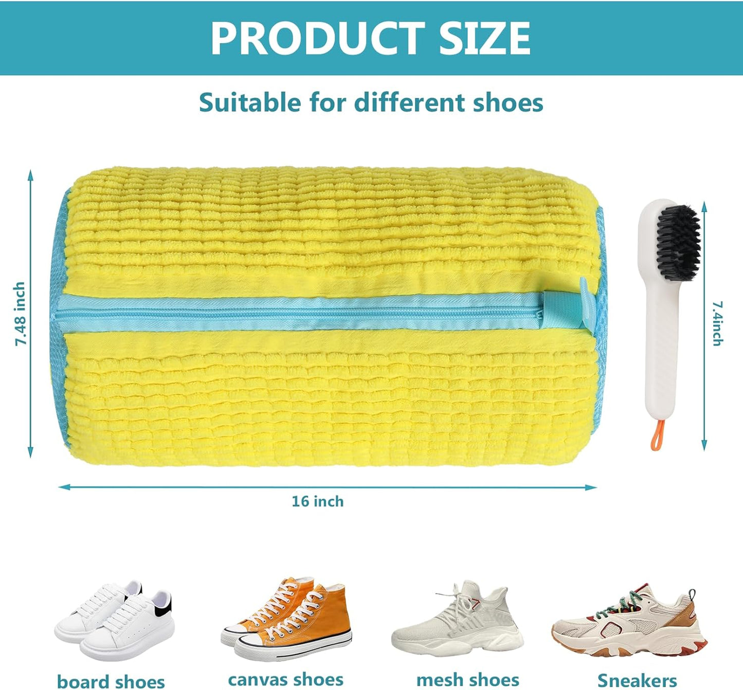 Shoe Washing Machine Bag - 2Pack Laundry Shoe Bag for Washer and Dryer, Reusable Shoe Cleaning Bag