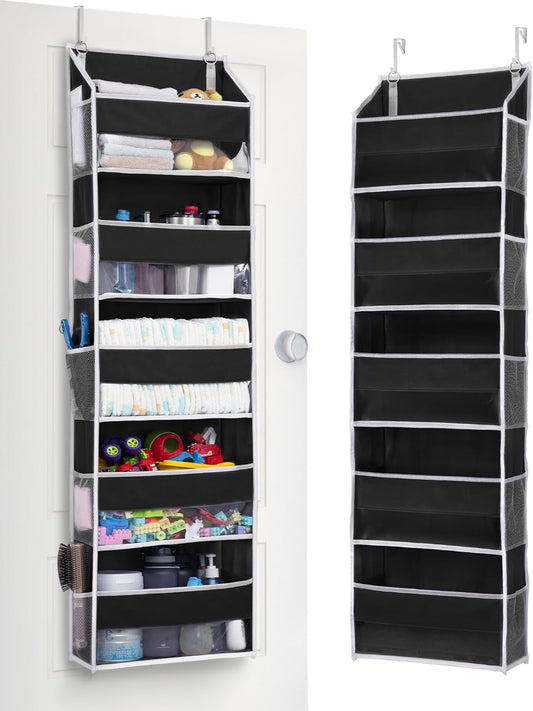 ULG 1 Pack Over The Door Organizer – 5 Shelf Door Organizer Hanging & 10 Side Pockets, Reinforced