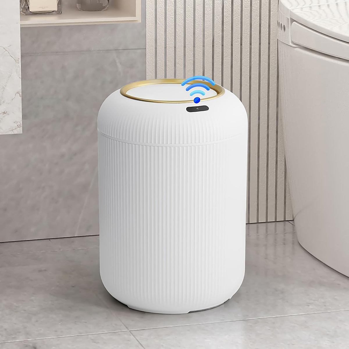 Automatic Motion Sensor Bathroom Trash Can with Lid, 3 Gallon Touchless Trash Bin, Smart Plastic