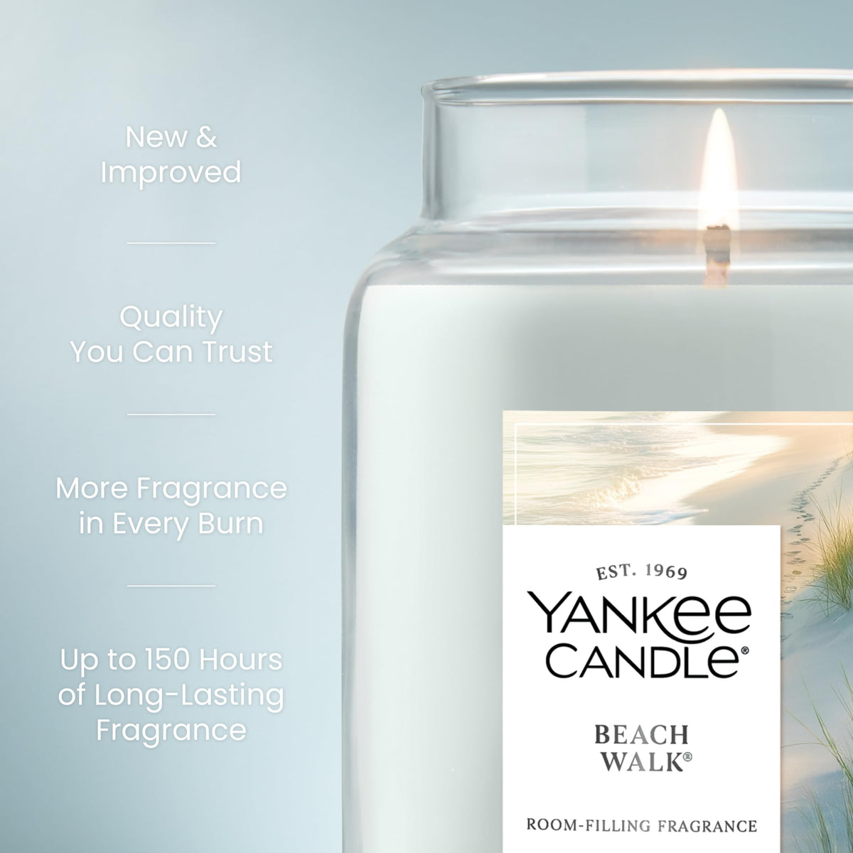 Yankee Candle Beach Walk Scented Candle, 22oz Large Jar with up to 150 Hour Burn Time, Giftable