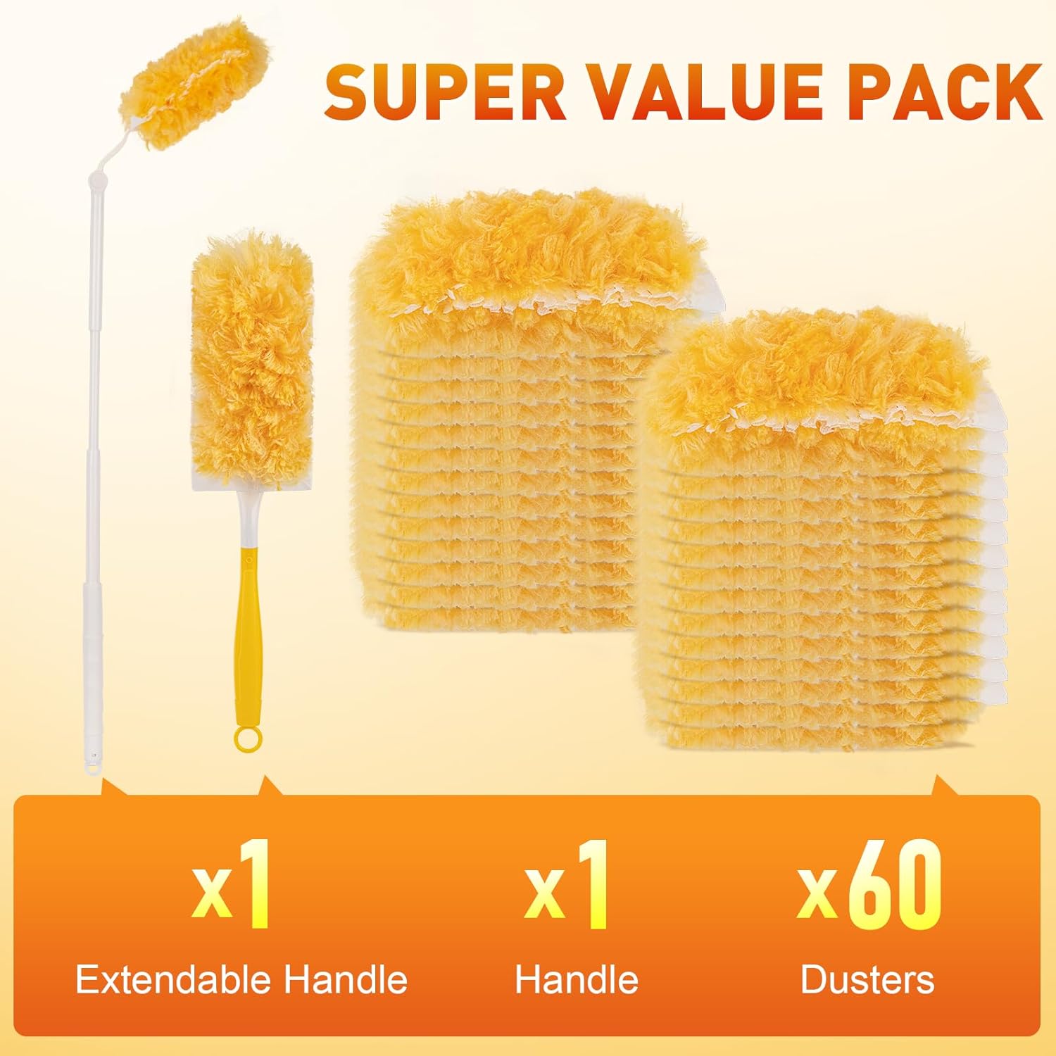 Heavy Duty Duster Refills, Disposable Dusters Kit for Cleaning Dusting Furniture Blind Ceiling Fan