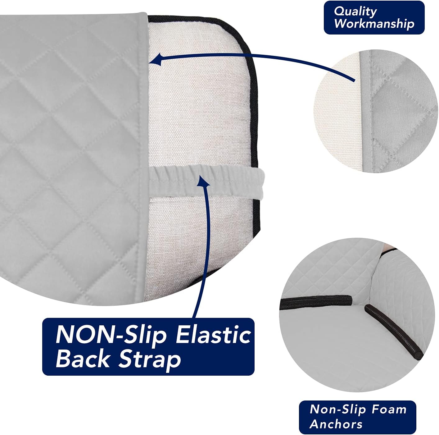 PureFit Reversible Quilted Sofa Cover, Water Resistant Slipcover Furniture Protector, Washable