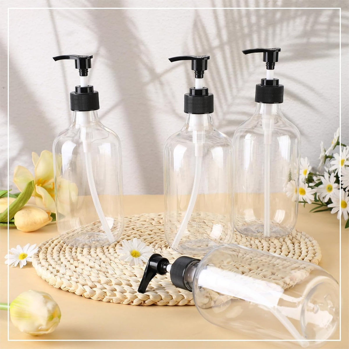 Tessco for you 12 Pack Clear Soap Dispenser Empty Plastic Pump Bottles Dispenser Refillable Shampoo