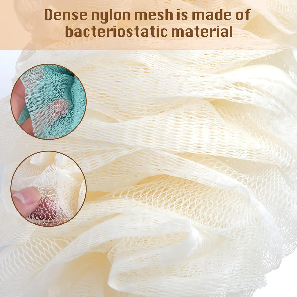 2Pack Back Scrubber for Shower，PIPUHA Loofah Sponge Shower Brush Using Body Exfoliating with Long