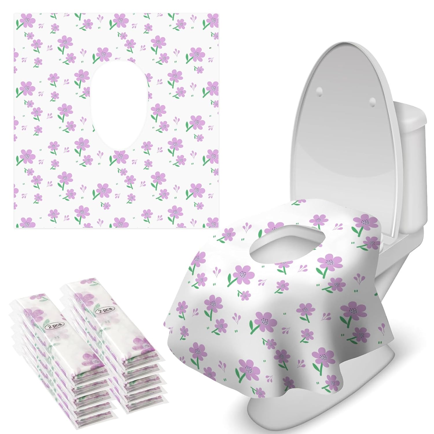 Blissful Diary 20 Pcs Toilet Seat Covers Disposable for Toddlers & Adults, Extra Large Waterproof