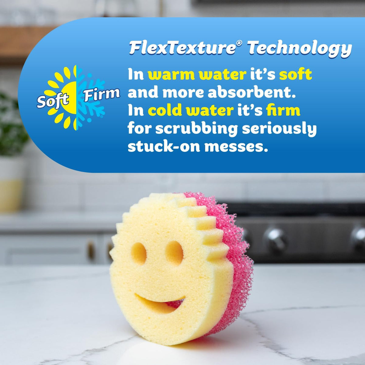 Scrub Daddy 6 Scrub Mommy Kitchen Sponges & 1 Daddy Caddy Sponge Holder - Scratch-Free for Dishes &