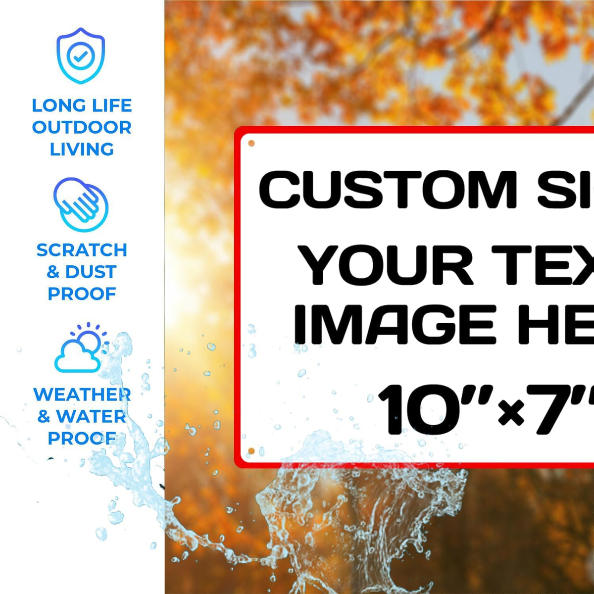 Aluminum Weatherproof Metal Sign - Multiple Sizes Custom Personalized Text and Picture, Traffic