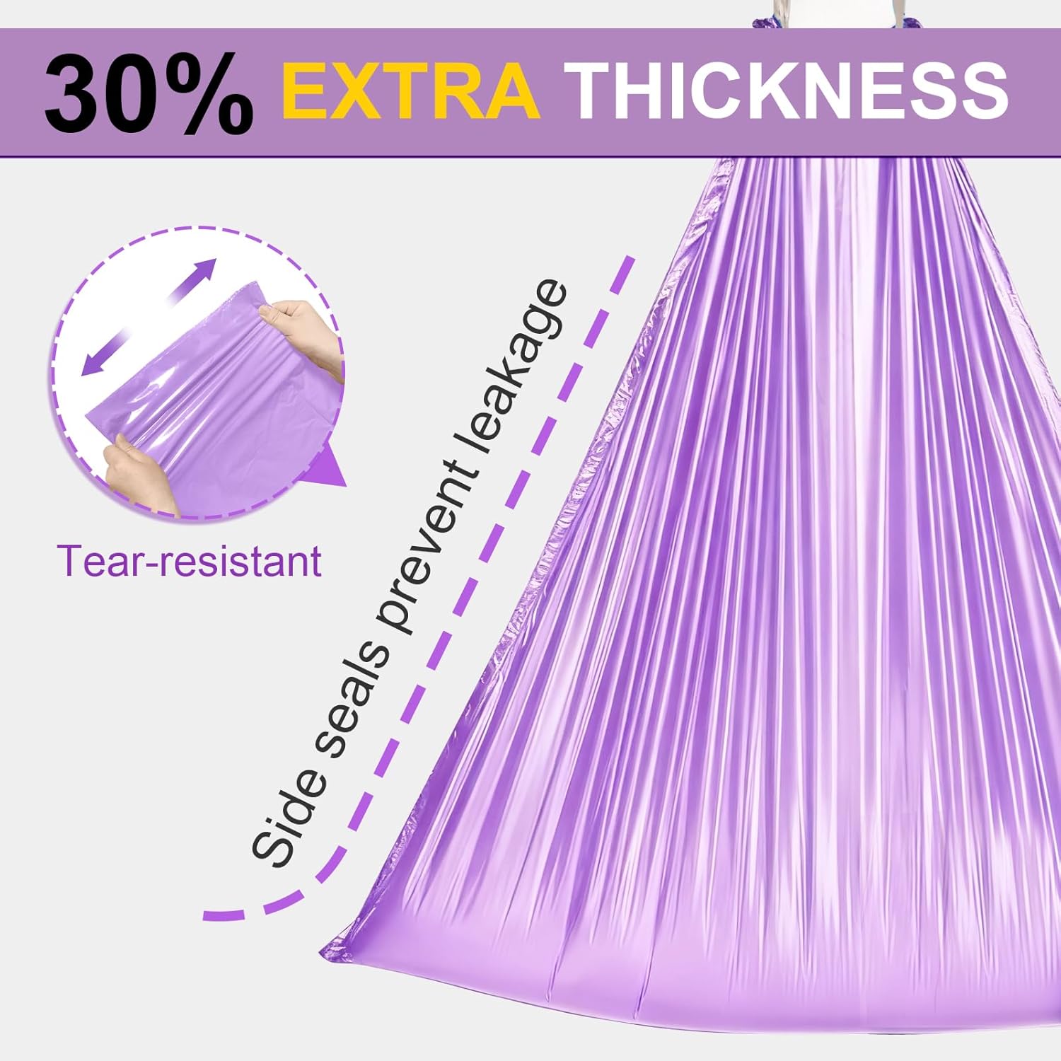 100 Commode Liners for Bedside Commode, Thickness Leakproof Disposable Portable Toilet Bags, Plant