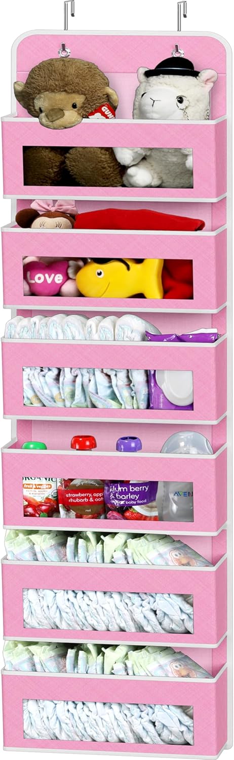Simple Houseware 6 Clear Window Pocket Over Closet Door Storage Hanging Organizer for Bedroom