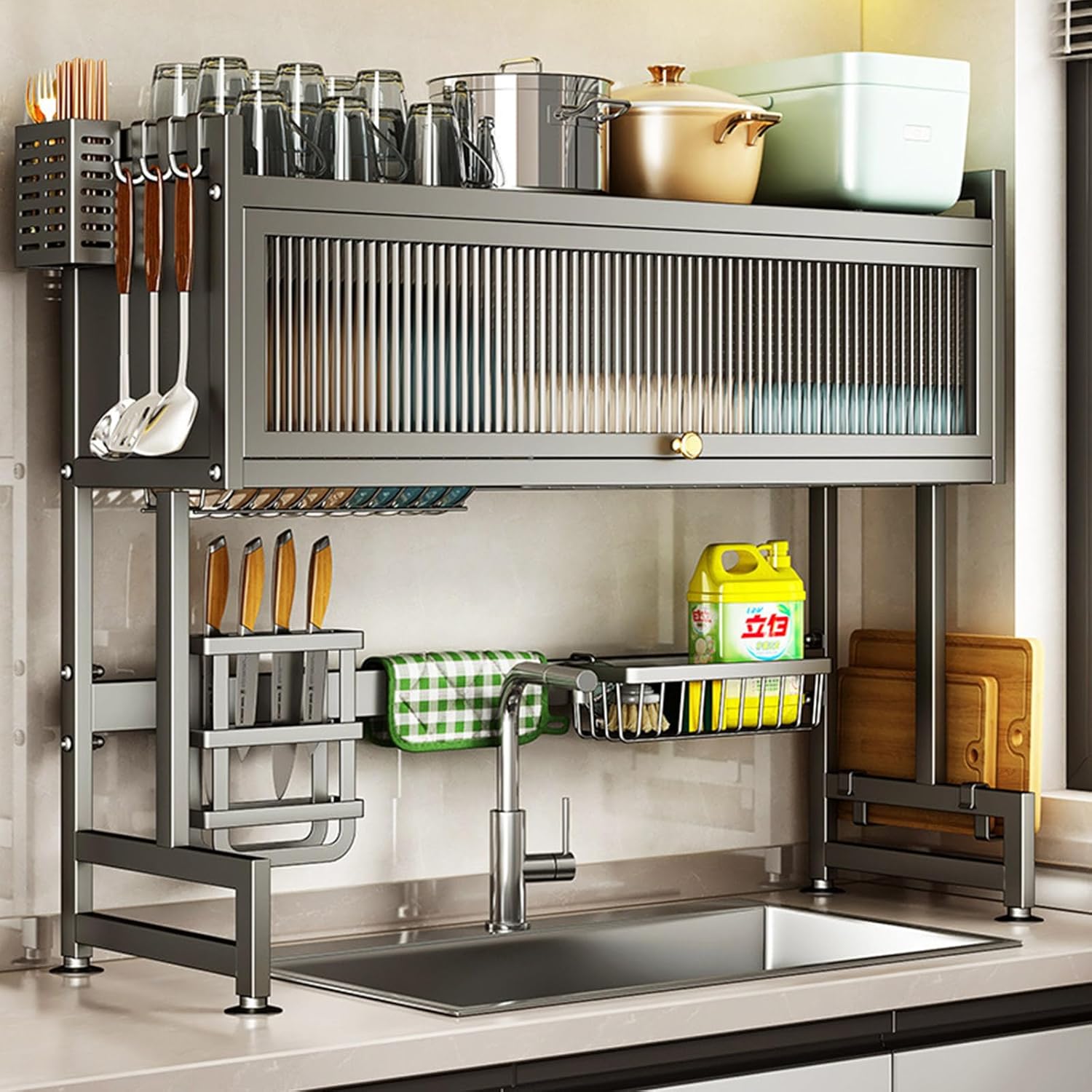 Over the Sink Dish Drainer Drying Rack 3 Tier Over Sink Dish rack for a Tidy Kitchen Sink Shelf