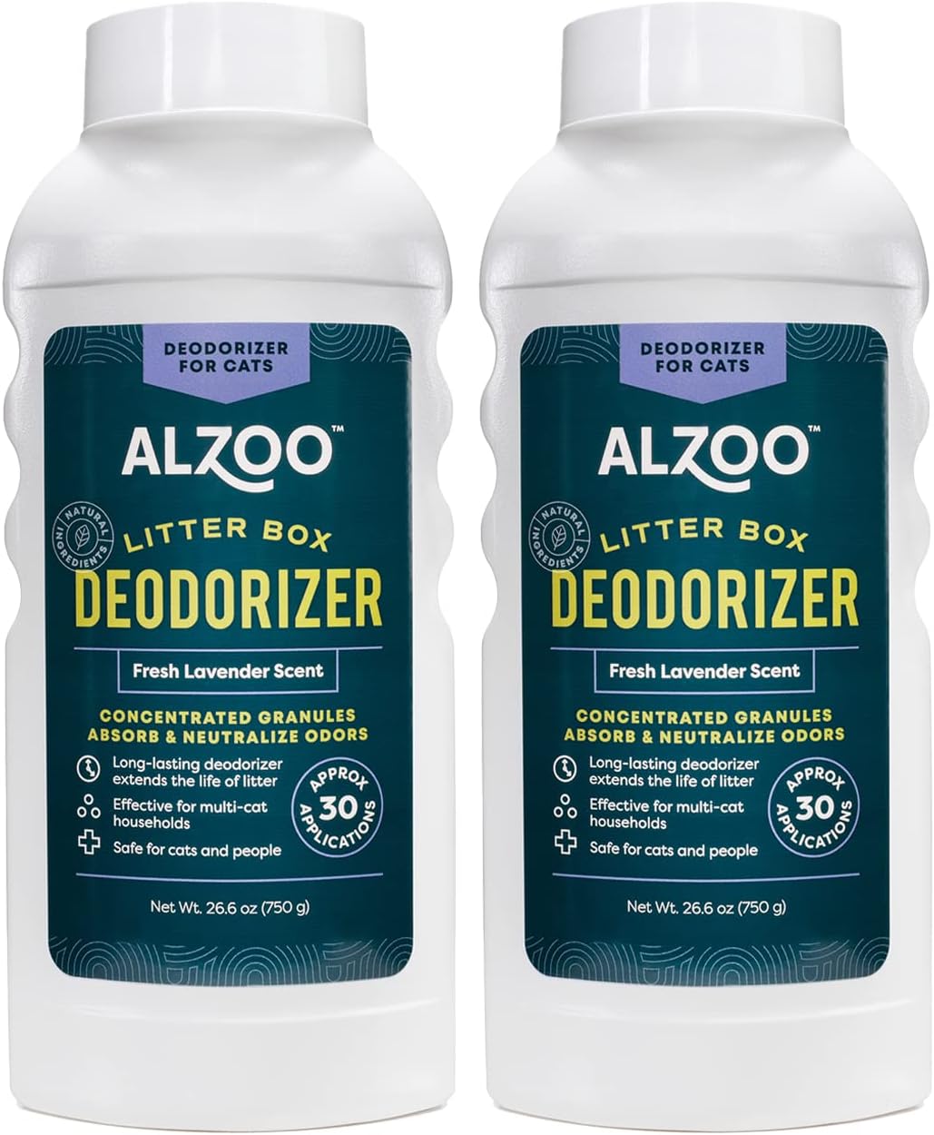 ALZOO Cat Litter Deodorizer, Concentrated Granules Absorb & Help Neutralize Odors, 100% Plant-Based