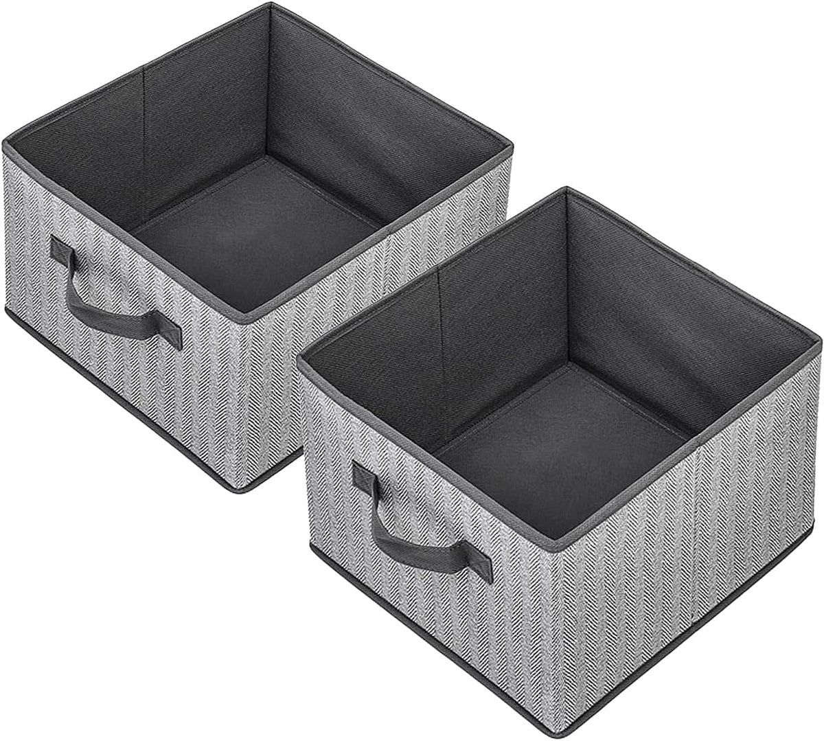 Storage Baskets, 11-Inch Woven Fabric Bins, Storage Cubes with Reinforced Handles, Organizer Bins