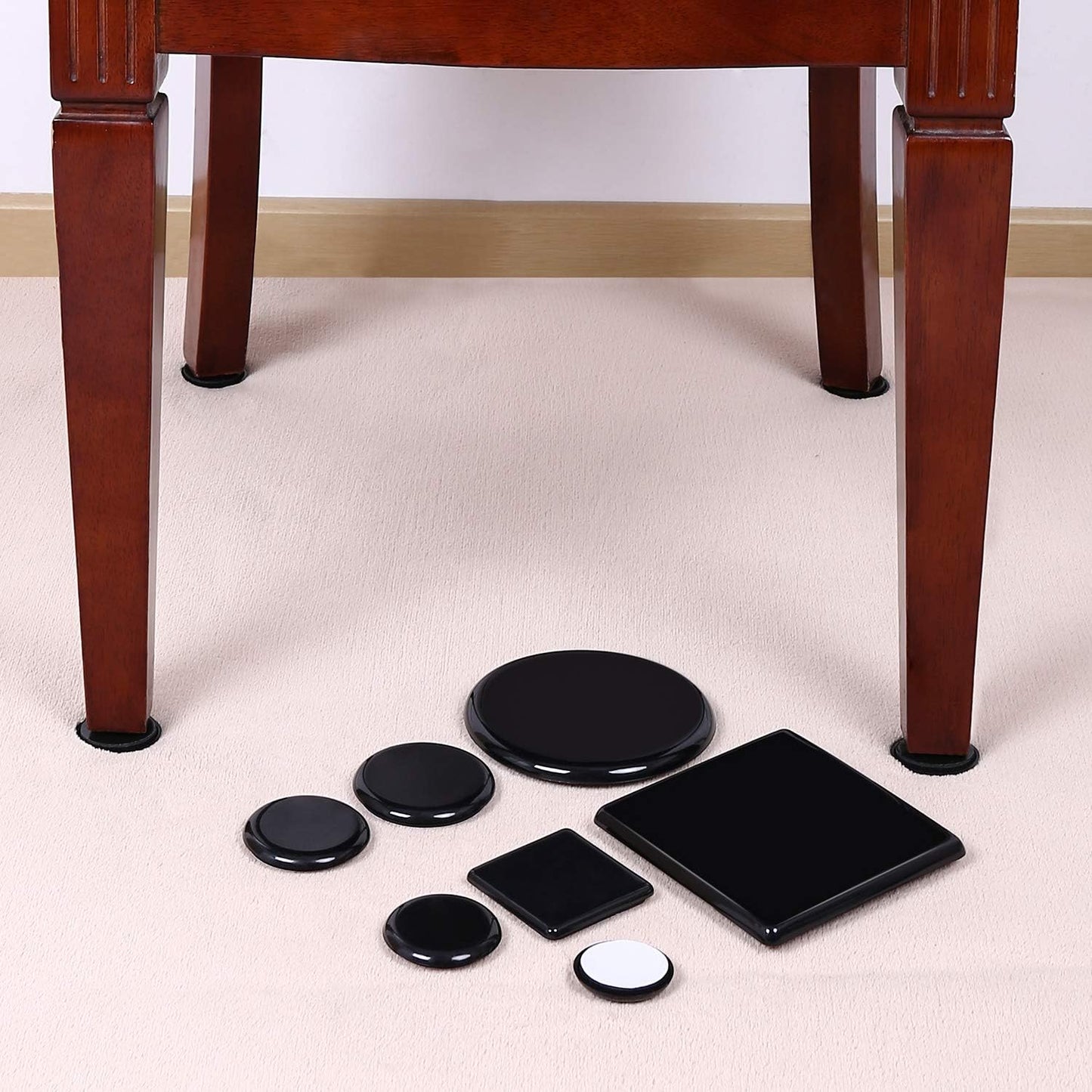 Ezprotekt 8 Pack Reusable Large Furniture Movers Sliders for Carpet, 5" Round Furniture Moving