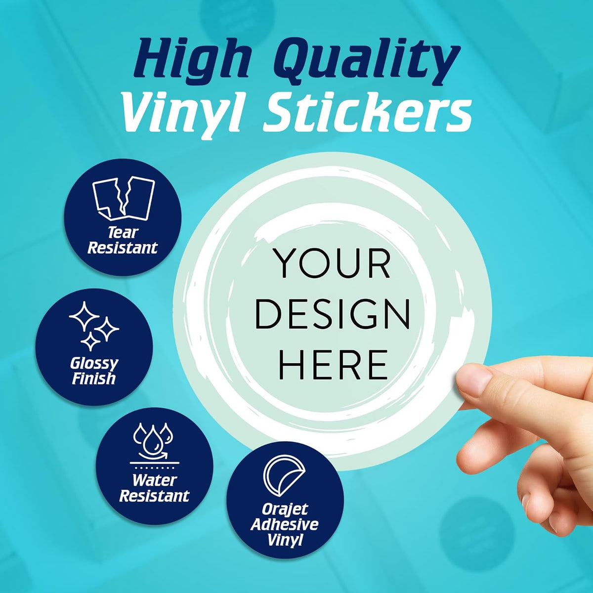 100 Custom Vinyl Stickers - Upload Your own Image, Text, Design, Logo - Personalized Logo Labels