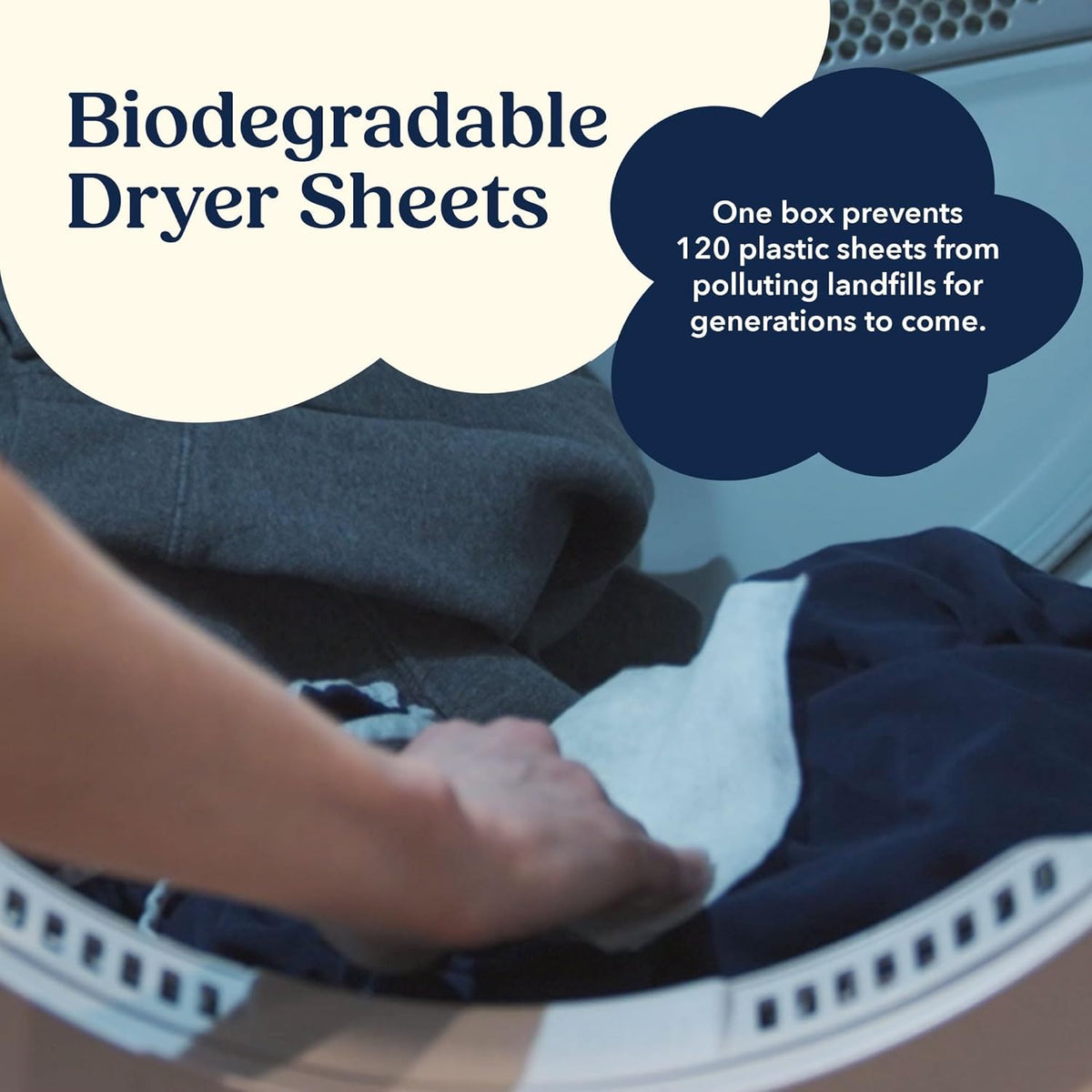 Cobi Eco-Friendly Dryer Sheets - 100% Cotton Biodegradable Non-Toxic & Unscented for Sensitive