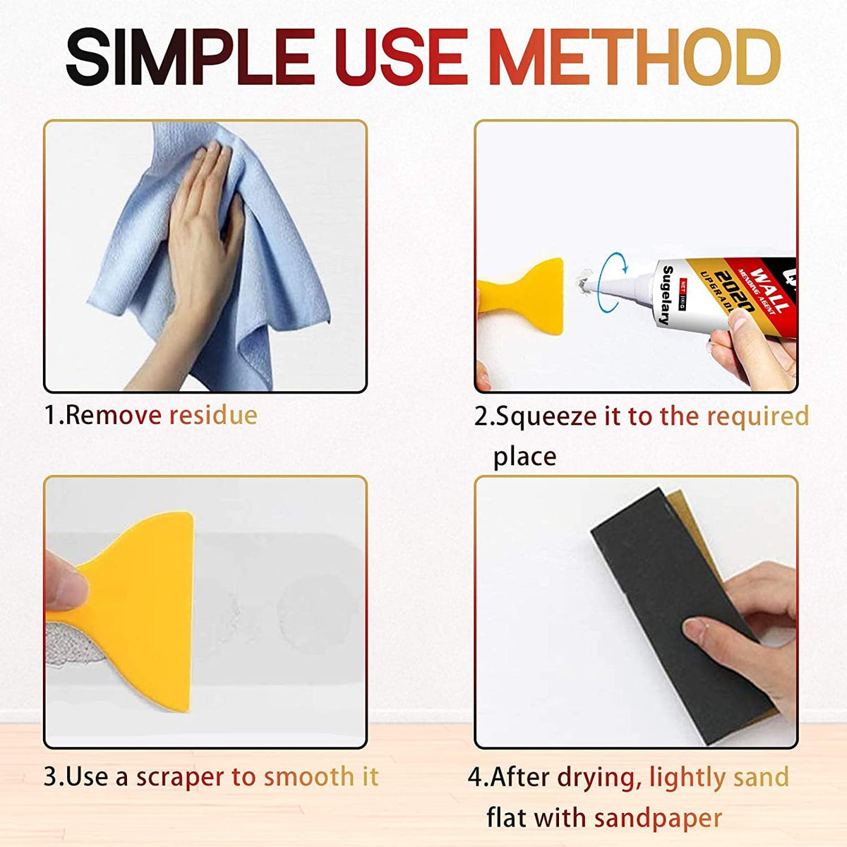 Drywall Patch Repair Kit with Scraper, Wall Spackle Repair Paste, Wall Mending Agent Quick and Easy